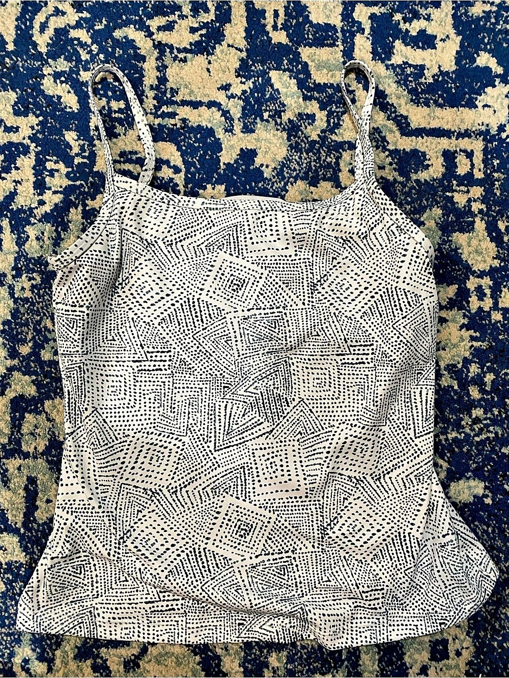 Everyday Yoga Divine Tribe Scoop Back Support Tank White & Blue Medium